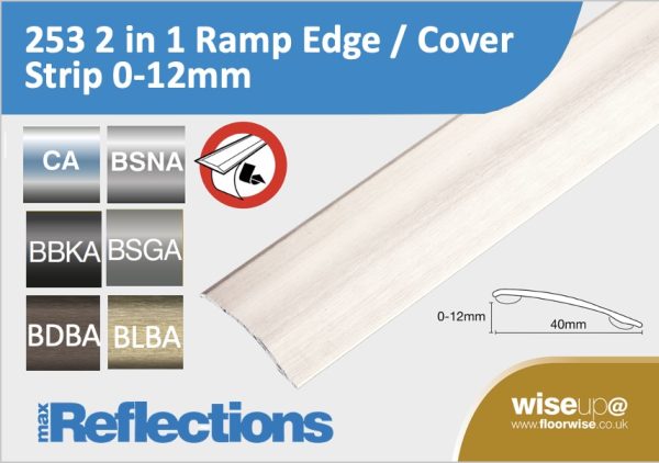 253 - 2-in-1 Stick Down Ramp Edge/Cover Strip 0-12mm