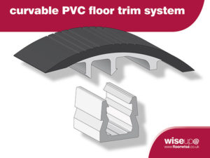 Curvable PVC floor trim system